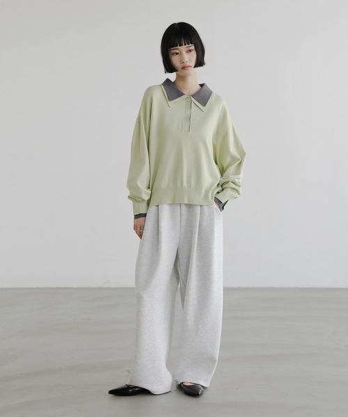 LOWRYS FARM（ローリーズファーム）の「バイカラーニットポロＬＳ 661937（ニット/セーター・レディース・アイボリー/グリーン/ネイビー/グレー・FREE）」の22枚目の写真