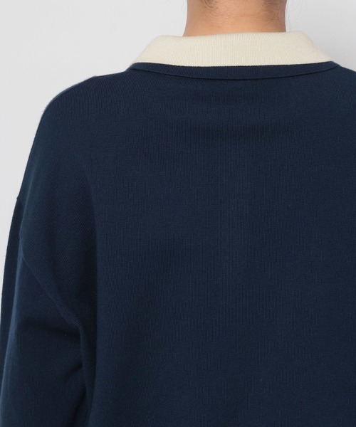 LOWRYS FARM（ローリーズファーム）の「バイカラーニットポロＬＳ 661937（ニット/セーター・レディース・アイボリー/グリーン/ネイビー/グレー・FREE）」の19枚目の写真