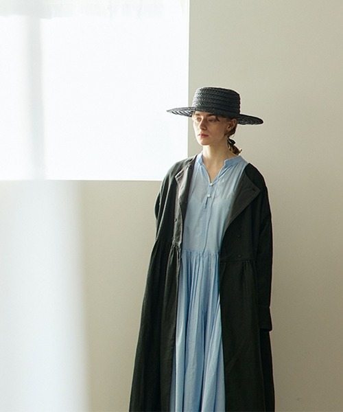 studio CLIP（スタディオクリップ）の「《natural by clip》リネンツイルワンピースコート（ノーカラーコート・レディース・ベージュ/チャコール・FREE）」の16枚目の写真