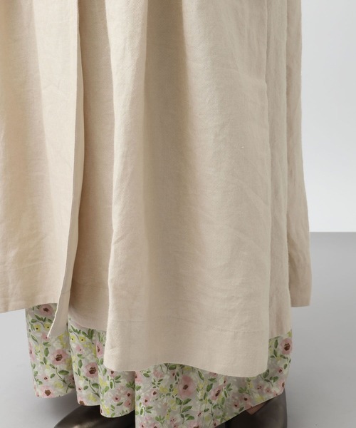 studio CLIP（スタディオクリップ）の「《natural by clip》リネンツイルワンピースコート（ノーカラーコート・レディース・ベージュ/チャコール・FREE）」の10枚目の写真