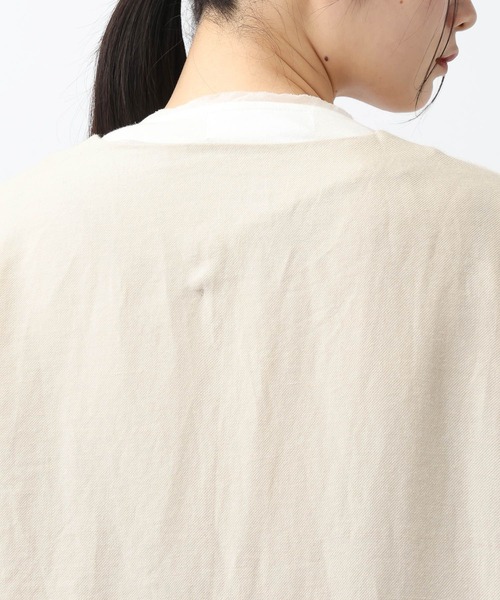 studio CLIP（スタディオクリップ）の「《natural by clip》リネンツイルワンピースコート（ノーカラーコート・レディース・ベージュ/チャコール・FREE）」の11枚目の写真