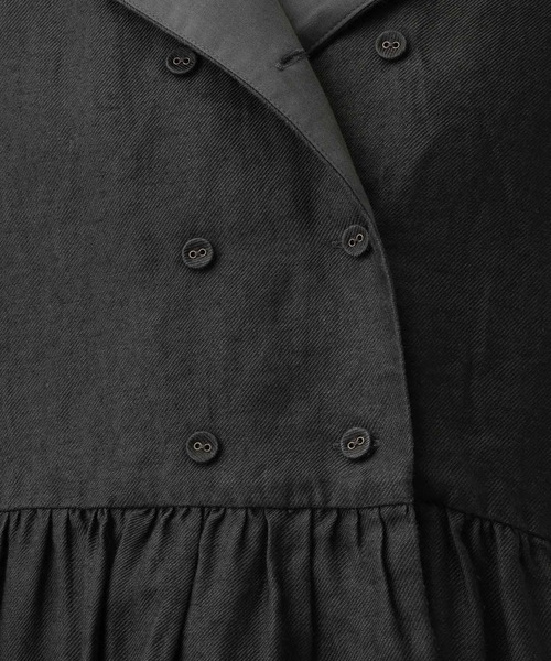 studio CLIP（スタディオクリップ）の「《natural by clip》リネンツイルワンピースコート（ノーカラーコート・レディース・ベージュ/チャコール・FREE）」の13枚目の写真
