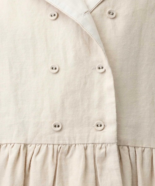 studio CLIP（スタディオクリップ）の「《natural by clip》リネンツイルワンピースコート（ノーカラーコート・レディース・ベージュ/チャコール・FREE）」の15枚目の写真