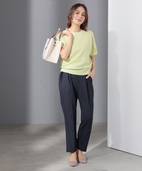 GLACIER lusso（グラシアルッソ）の「【美冷・接触冷感・イージーケア】イージーテーパードパンツ（スラックス・レディース・ブラック/グリーン/ネイビー/ベージュ・LL/S/M/L）」の11枚目の写真