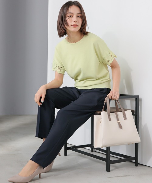 GLACIER lusso（グラシアルッソ）の「【美冷・接触冷感・イージーケア】イージーテーパードパンツ（スラックス・レディース・ブラック/グリーン/ネイビー/ベージュ・LL/S/M/L）」の12枚目の写真