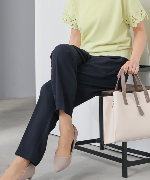 GLACIER lusso（グラシアルッソ）の「【美冷・接触冷感・イージーケア】イージーテーパードパンツ（スラックス・レディース・ブラック/グリーン/ネイビー/ベージュ・LL/S/M/L）」の13枚目の写真