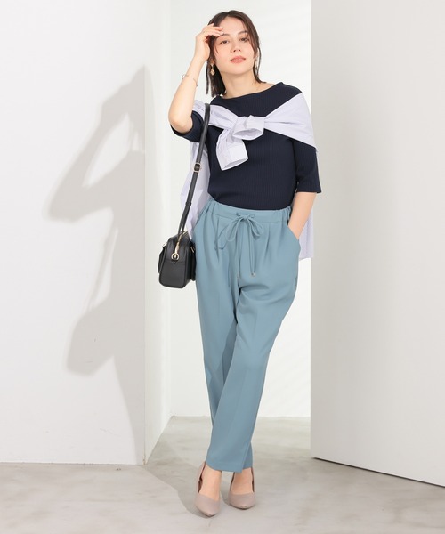 GLACIER lusso（グラシアルッソ）の「【美冷・接触冷感・イージーケア】イージーテーパードパンツ（スラックス・レディース・ブラック/グリーン/ネイビー/ベージュ・LL/S/M/L）」の17枚目の写真