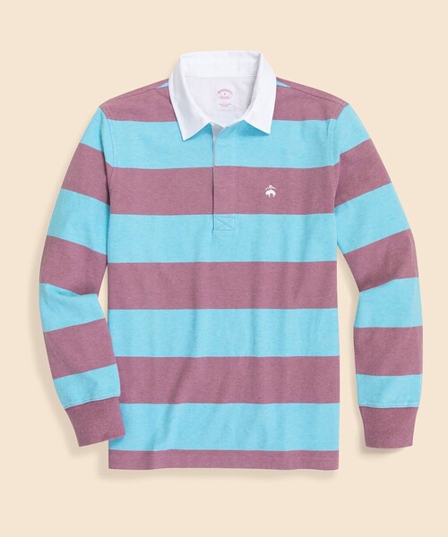 BROOKS BROTHERS（ブルックスブラザーズ）の「コットンジャージー　GFロゴ　ラグビーシャツ（ポロシャツ・メンズ・ブルー/グリーン・LARGE/MEDIUM/SMALL/X-LARGE）」の9枚目の写真