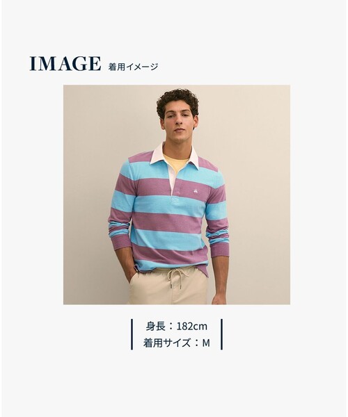 BROOKS BROTHERS（ブルックスブラザーズ）の「コットンジャージー　GFロゴ　ラグビーシャツ（ポロシャツ・メンズ・ブルー/グリーン・LARGE/MEDIUM/SMALL/X-LARGE）」の18枚目の写真
