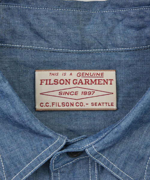 FILSON(フィルソン)の「FILSON/フィルソン 【Japan Exclusive】Chambray Work Shirt Indigo Produced by 金子恵治(シャツ/ブラウス・メンズ・ネイビー・X-LARGE/LARGE/MEDIUM)」の6枚目の写真