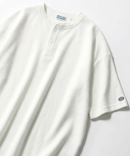 DISCUS(ディスカス)の「2026SS DISCUS/ディスカス COOLMAX ミニワッフル オーバーサイズ ヘンリーネック半袖Tシャツ レディース メンズ(Tシャツ/カットソー・メンズ・スミクロ/ホワイト/ブルー/ブラック・XL/L/M)」の1枚目の写真
