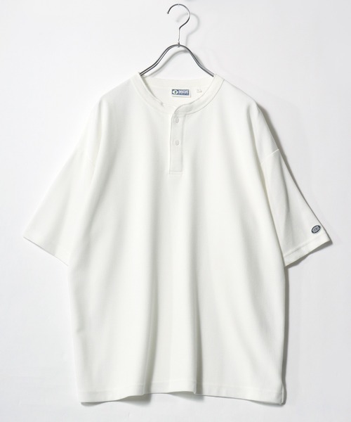 DISCUS(ディスカス)の「2026SS DISCUS/ディスカス COOLMAX ミニワッフル オーバーサイズ ヘンリーネック半袖Tシャツ レディース メンズ(Tシャツ/カットソー・メンズ・スミクロ/ホワイト/ブルー/ブラック・XL/L/M)」の5枚目の写真