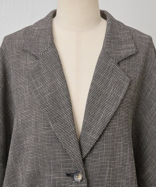 BEARDSLEY（ビアズリー）の「ハーフスリーブツイードジャケット（テーラードジャケット・レディース・ブラック/ベージュ・FREE）」の8枚目の写真