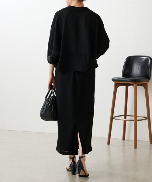 BEARDSLEY（ビアズリー）の「ハーフスリーブツイードジャケット（テーラードジャケット・レディース・ブラック/ベージュ・FREE）」の20枚目の写真