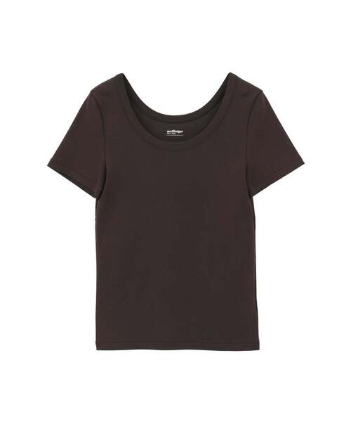martinique（マルティニーク）の「《定番》フライス半袖Tシャツ（Tシャツ/カットソー・レディース・ネイビー/ホワイト/ピンク/ブラウン/ブラック・FREE）」の3枚目の写真