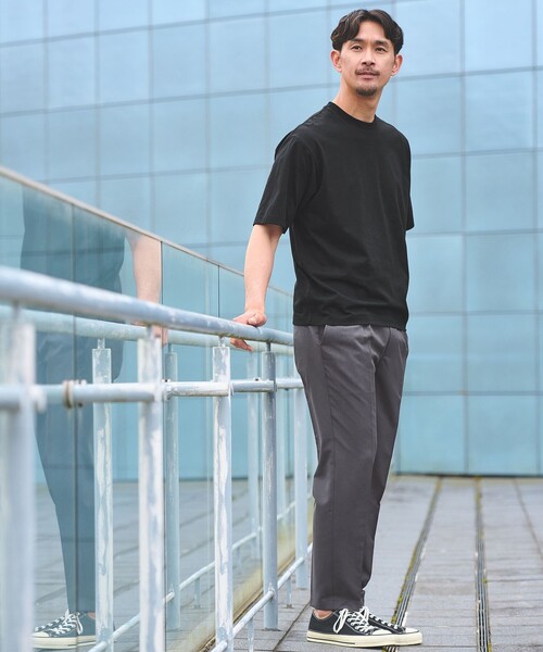 green label relaxing(グリーンレーベルリラクシング)の「【WEB限定】JUST fit デイリー ワイド Tシャツ -吸水速乾・抗菌-(Tシャツ/カットソー・メンズ・モカ/ロイヤルブルー/ホワイト/ライトグレー/ダークブラウン/ブラック/ネイビー/ダークグレー・S/M/L/XL)」の10枚目の写真