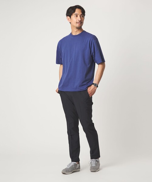green label relaxing(グリーンレーベルリラクシング)の「【WEB限定】JUST fit デイリー ワイド Tシャツ -吸水速乾・抗菌-(Tシャツ/カットソー・メンズ・モカ/ロイヤルブルー/ホワイト/ライトグレー/ダークブラウン/ブラック/ネイビー/ダークグレー・S/M/L/XL)」の13枚目の写真