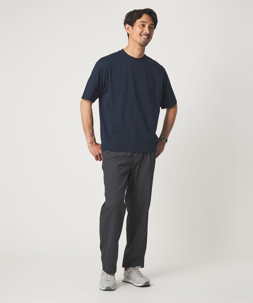 green label relaxing(グリーンレーベルリラクシング)の「【WEB限定】JUST fit デイリー ワイド Tシャツ -吸水速乾・抗菌-(Tシャツ/カットソー・メンズ・モカ/ロイヤルブルー/ホワイト/ライトグレー/ダークブラウン/ブラック/ネイビー/ダークグレー・S/M/L/XL)」の14枚目の写真