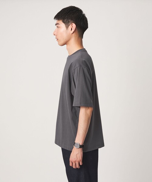green label relaxing(グリーンレーベルリラクシング)の「【WEB限定】JUST fit デイリー ワイド Tシャツ -吸水速乾・抗菌-(Tシャツ/カットソー・メンズ・モカ/ロイヤルブルー/ホワイト/ライトグレー/ダークブラウン/ブラック/ネイビー/ダークグレー・S/M/L/XL)」の17枚目の写真