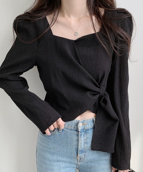 Flugge(フラッジー)の「ウエストリボンカシュクールトップス(その他トップス・レディース・ブラック・MEDIUM/LARGE)」の1枚目の写真