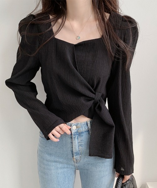 Flugge(フラッジー)の「ウエストリボンカシュクールトップス(その他トップス・レディース・ブラック・MEDIUM/LARGE)」の4枚目の写真