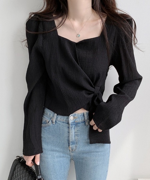 Flugge(フラッジー)の「ウエストリボンカシュクールトップス(その他トップス・レディース・ブラック・MEDIUM/LARGE)」の2枚目の写真