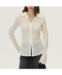 KUME（クメ）の「Lace Collared Long Sleeve Blouse, Ivory（シャツ/ブラウス）」
