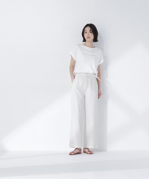NATURAL BEAUTY BASIC(ナチュラルビューティーベーシック)の「ロゴフレンチTシャツ(Tシャツ/カットソー・レディース・オフホワイト/ネイビー/ベージュ・FREE)」の15枚目の写真