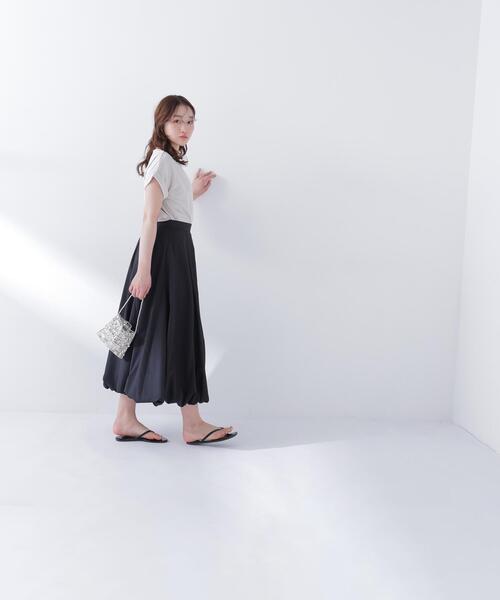 NATURAL BEAUTY BASIC(ナチュラルビューティーベーシック)の「ロゴフレンチTシャツ(Tシャツ/カットソー・レディース・オフホワイト/ネイビー/ベージュ・FREE)」の4枚目の写真