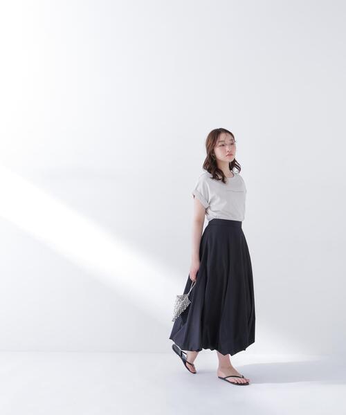 NATURAL BEAUTY BASIC(ナチュラルビューティーベーシック)の「ロゴフレンチTシャツ(Tシャツ/カットソー・レディース・オフホワイト/ネイビー/ベージュ・FREE)」の21枚目の写真
