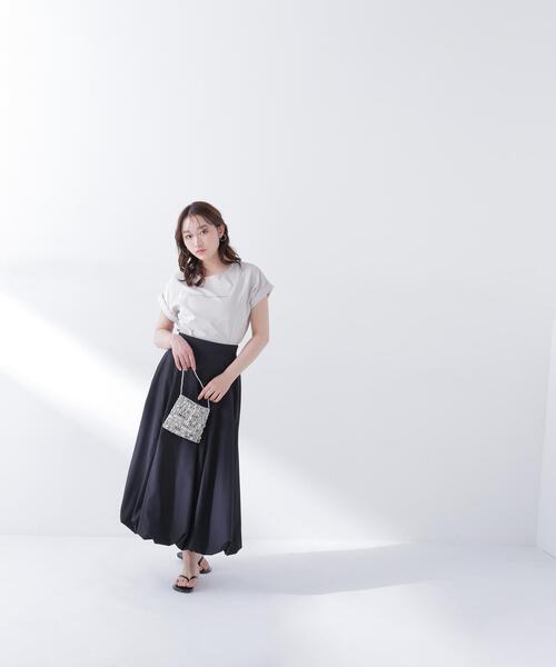 NATURAL BEAUTY BASIC(ナチュラルビューティーベーシック)の「ロゴフレンチTシャツ(Tシャツ/カットソー・レディース・オフホワイト/ネイビー/ベージュ・FREE)」の19枚目の写真