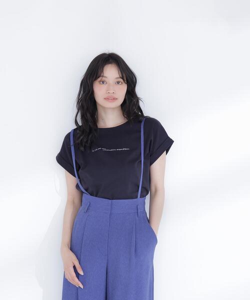 NATURAL BEAUTY BASIC(ナチュラルビューティーベーシック)の「ロゴフレンチTシャツ(Tシャツ/カットソー・レディース・オフホワイト/ネイビー/ベージュ・FREE)」の14枚目の写真