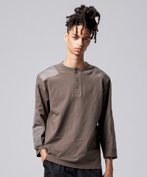 TAION（タイオン）の「【TAION(タイオン)】〈ユニセックス〉ノンダウン ミリタリー ヘンリーネック七分袖 Tシャツ（Tシャツ/カットソー）」