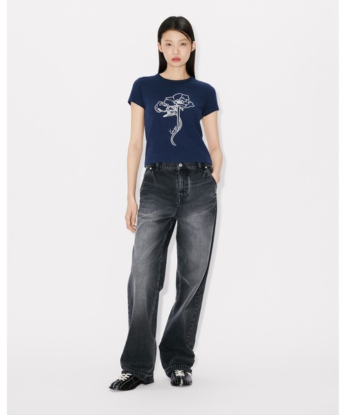 KENZO（ケンゾー）の「'KENZO Archive Rose' アウトライン Tシャツ イン コットン（Tシャツ/カットソー・レディース・ブルー系その他4・X-SMALL/SMALL/MEDIUM）」の4枚目の写真