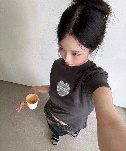 LMCの「WM LACE HEART CROPPED TEE white(Tシャツ/カットソー・レディース・その他・MEDIUM/SMALL)」の4枚目の写真