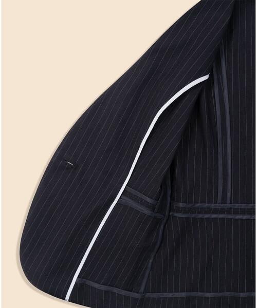 BROOKS BROTHERS(ブルックスブラザーズ)の「リネンブレンド ピンストライプ ノーカラージャケット(ノーカラージャケット・レディース・ネイビー・0/2/4/6)」の5枚目の写真