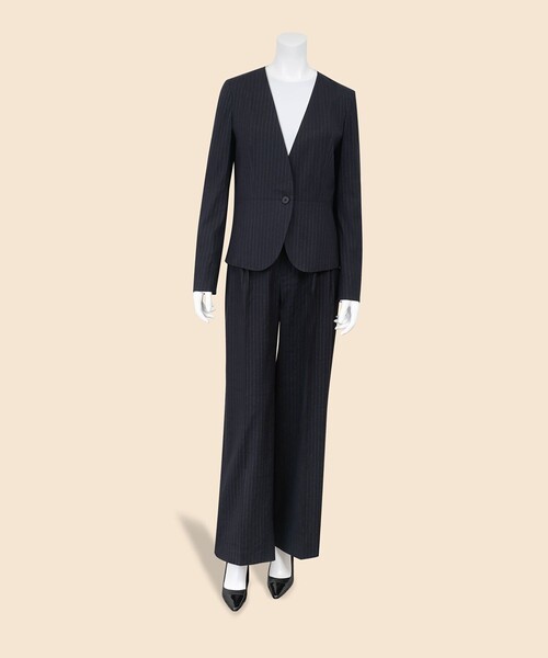 BROOKS BROTHERS(ブルックスブラザーズ)の「リネンブレンド ピンストライプ ノーカラージャケット(ノーカラージャケット・レディース・ネイビー・0/2/4/6)」の7枚目の写真