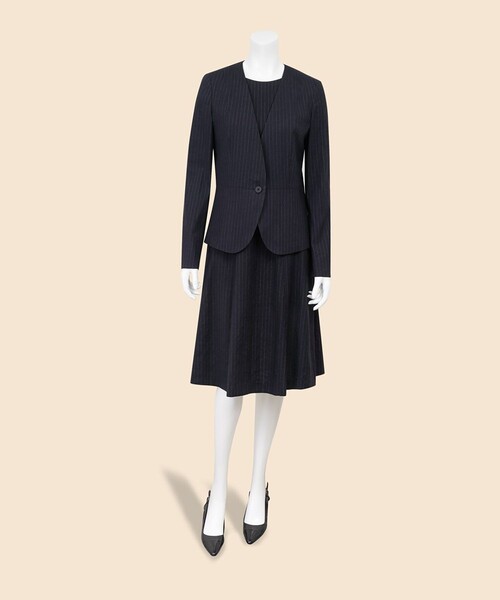 BROOKS BROTHERS(ブルックスブラザーズ)の「リネンブレンド ピンストライプ ノーカラージャケット(ノーカラージャケット・レディース・ネイビー・0/2/4/6)」の9枚目の写真