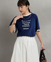 THE SHINZONE | [THE SHINZONE/ザ シンゾーン] FRESH MARKET ロゴプリント リンガーＴシャツ(Tシャツ/カットソー)