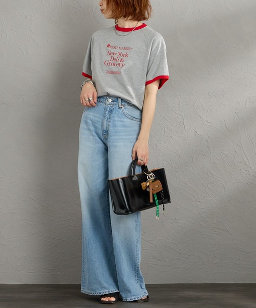 THE SHINZONE（ザ　シンゾーン）の「[THE SHINZONE/ザ シンゾーン] FRESH MARKET ロゴプリント リンガーＴシャツ（Tシャツ/カットソー・レディース・グレー/ホワイト/ネイビー・0）」の18枚目の写真