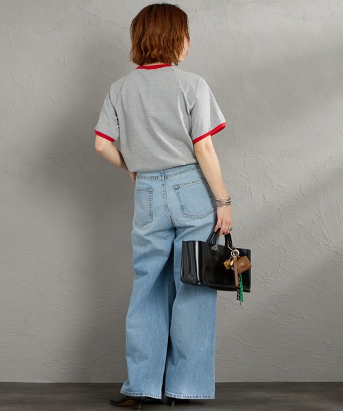 THE SHINZONE（ザ　シンゾーン）の「[THE SHINZONE/ザ シンゾーン] FRESH MARKET ロゴプリント リンガーＴシャツ（Tシャツ/カットソー・レディース・グレー/ホワイト/ネイビー・0）」の19枚目の写真