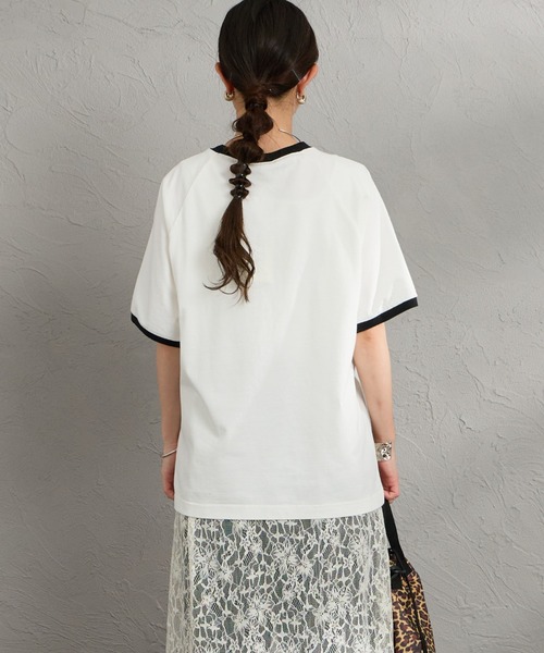 THE SHINZONE（ザ　シンゾーン）の「[THE SHINZONE/ザ シンゾーン] FRESH MARKET ロゴプリント リンガーＴシャツ（Tシャツ/カットソー・レディース・グレー/ホワイト/ネイビー・0）」の11枚目の写真