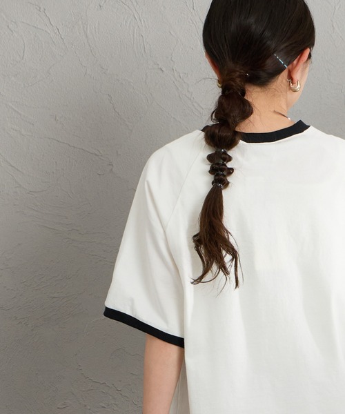 THE SHINZONE（ザ　シンゾーン）の「[THE SHINZONE/ザ シンゾーン] FRESH MARKET ロゴプリント リンガーＴシャツ（Tシャツ/カットソー・レディース・グレー/ホワイト/ネイビー・0）」の13枚目の写真