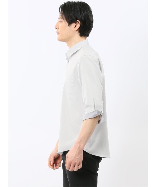TAKA-Q(タカキュー)の「【ストレッチ 綿混】タカキュー ソラーロ レギュラーカラー 7分袖 シャツ(シャツ/ブラウス・メンズ・ブラック/サックスブルー/ライトグレー/ネイビー・MEDIUM/LARGE/X-LARGE)」の17枚目の写真