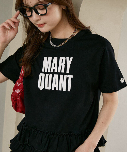 MARY QUANT（マリークワント）の「MARY QUANT × PUBLUX/マリークワント 裾 ティアード 切替 ロゴ Tシャツ　限定展開（Tシャツ/カットソー・レディース・ブラック/オフホワイト・ﾌﾘ-）」の9枚目の写真