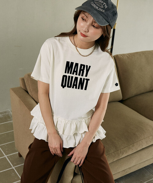 MARY QUANT（マリークワント）の「MARY QUANT × PUBLUX/マリークワント 裾 ティアード 切替 ロゴ Tシャツ　限定展開（Tシャツ/カットソー・レディース・ブラック/オフホワイト・ﾌﾘ-）」の12枚目の写真