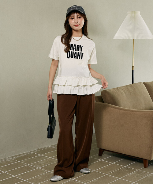 MARY QUANT（マリークワント）の「MARY QUANT × PUBLUX/マリークワント 裾 ティアード 切替 ロゴ Tシャツ　限定展開（Tシャツ/カットソー・レディース・ブラック/オフホワイト・ﾌﾘ-）」の16枚目の写真