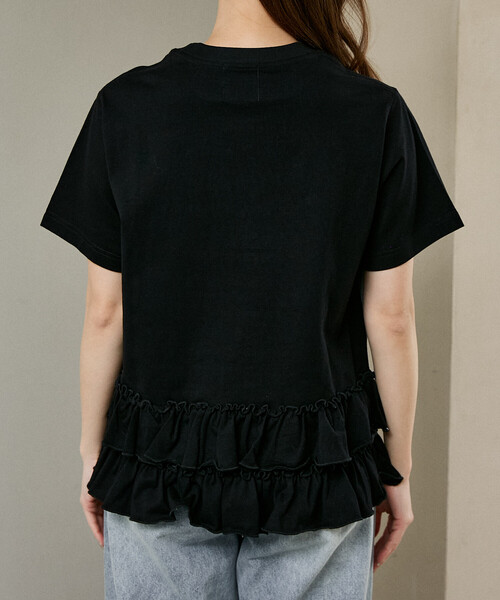 MARY QUANT（マリークワント）の「MARY QUANT × PUBLUX/マリークワント 裾 ティアード 切替 ロゴ Tシャツ　限定展開（Tシャツ/カットソー・レディース・ブラック/オフホワイト・ﾌﾘ-）」の22枚目の写真