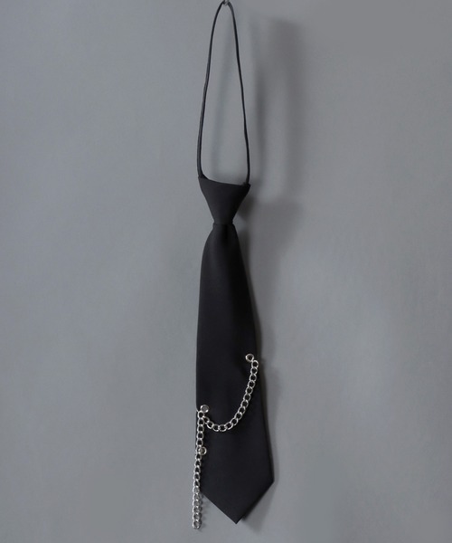 SITRY(シトリー)の「Dress Shirt with Tie/2WAY オーバーサイズ ネクタイ付き チェーン付き 半袖シャツ ドレスシャツ(シャツ/ブラウス・メンズ・ホワイト/ブラック・M/L)」の10枚目の写真