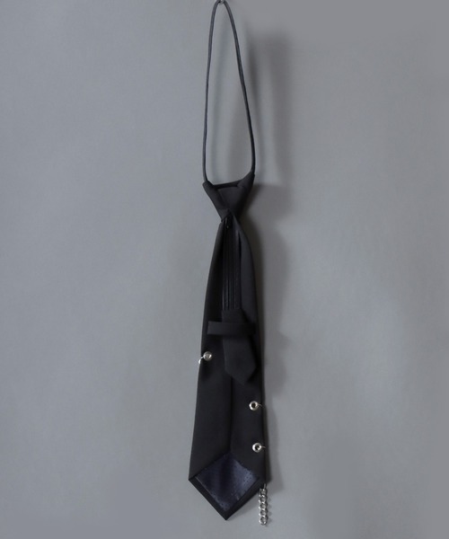 SITRY(シトリー)の「Dress Shirt with Tie/2WAY オーバーサイズ ネクタイ付き チェーン付き 半袖シャツ ドレスシャツ(シャツ/ブラウス・メンズ・ホワイト/ブラック・M/L)」の11枚目の写真